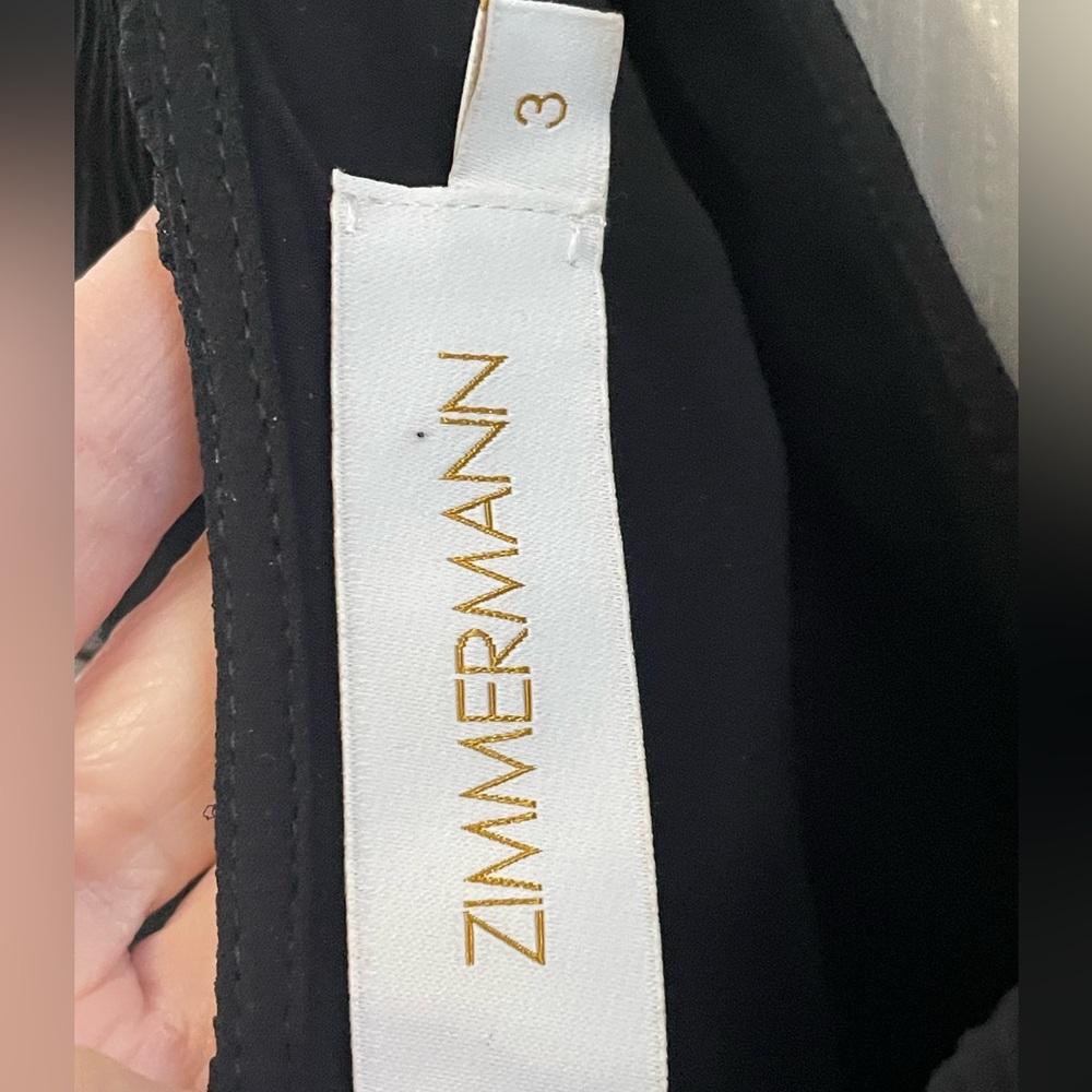 ZIMMERMANN Super 8 Frill Black Mini Dress Size 3 - Picture 3 of 6